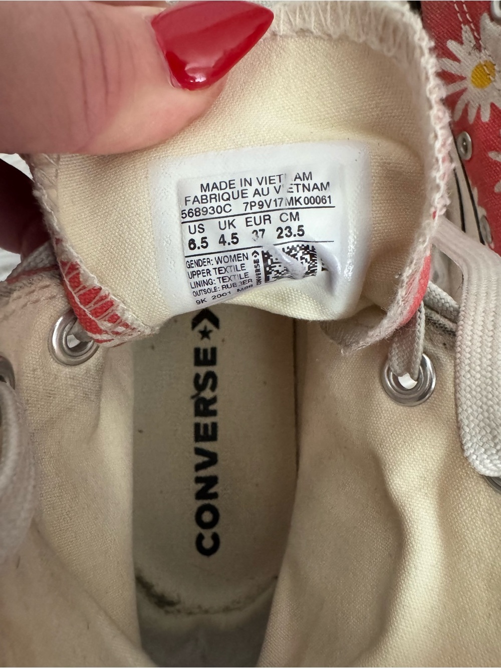 Converse Platform Pink Daisy High-Top Women’s Sneakers - Picture 5 of 5